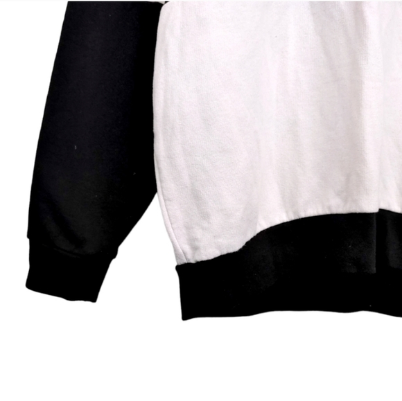 PINK VS Black and White Striped Cozy Oversize Sweatshirt Women's Size Medium M - Picture 4 of 7